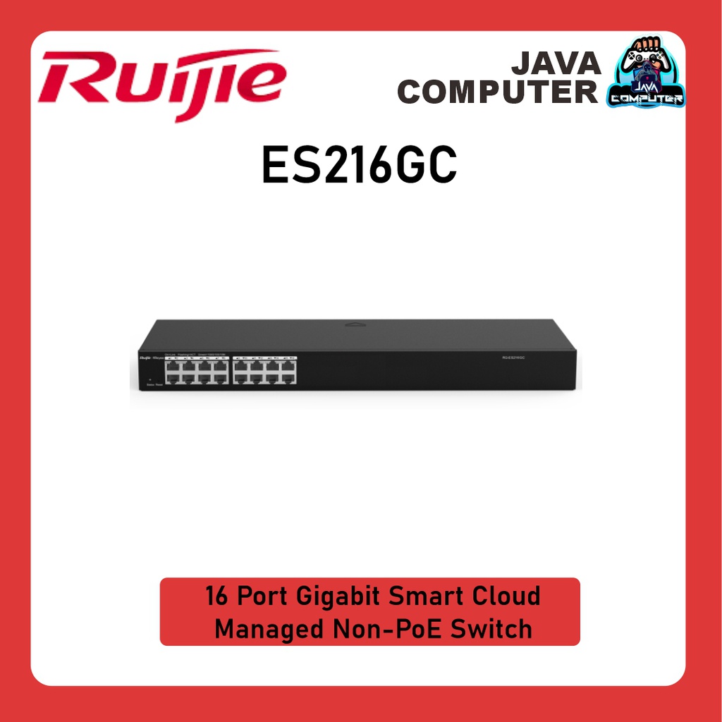 Ruijie RG-ES216GC 16 Port Gigabit Smart Cloud Managed Non-PoE Switch