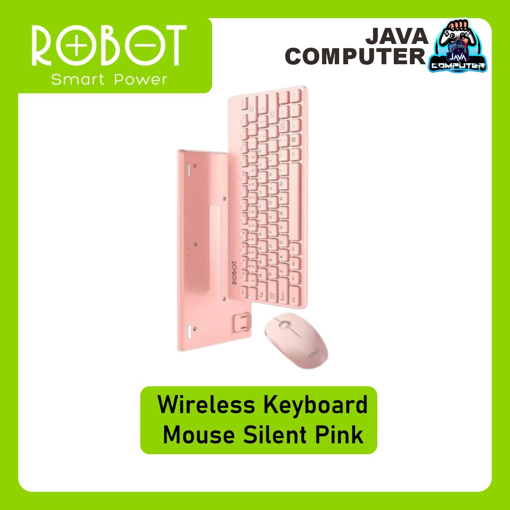 Robot KM3000 Wireless Keyboard And Mouse Silent Pink