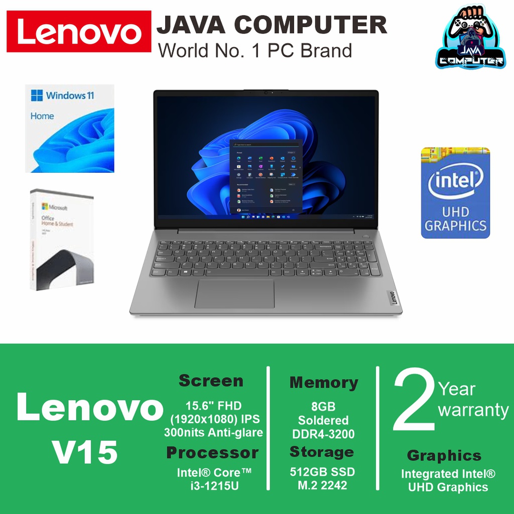 Lenovo V15 G3 IAP 82TT00RNID i3-1215U/8GB/512GB SSD/W11 Home+OHS 2021/15.6&quot; FHD IPS/Iron Grey (BAG)