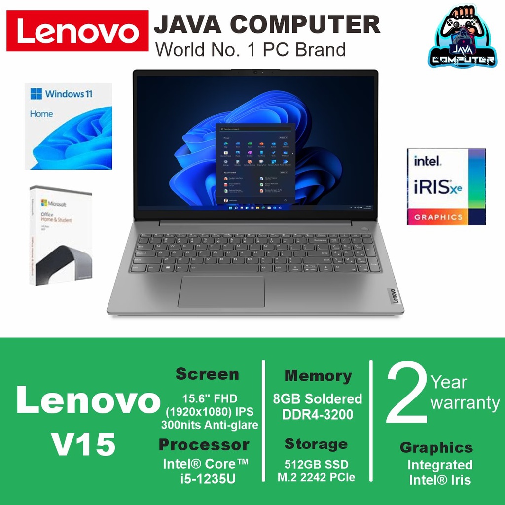 Lenovo V15 G3 IAP 82TT00S5ID i5-1215U/8GB/512GB SSD/W11 Home+OHS 2021/15.6&quot; FHD IPS/Iron Grey (BAG)