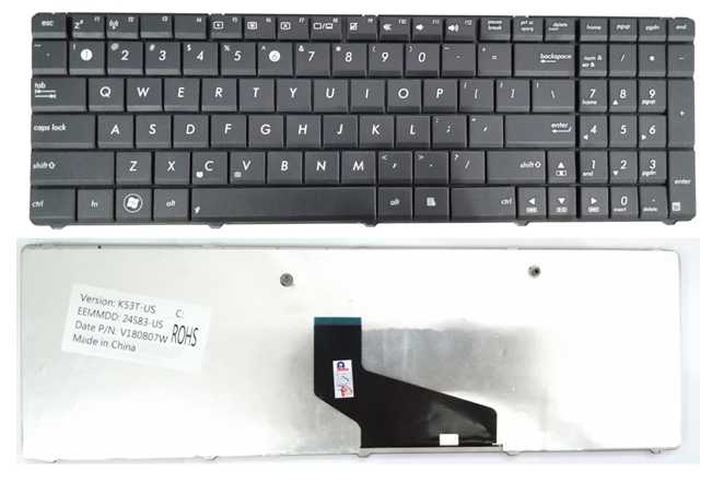 KB ASUS A52, A53, A54, G51, G53 Flexibel Lurus (BLACK)