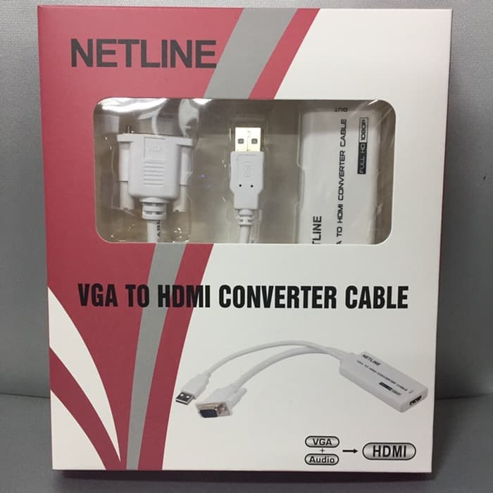 Netline Converter VGA to HDMI (USB Power)