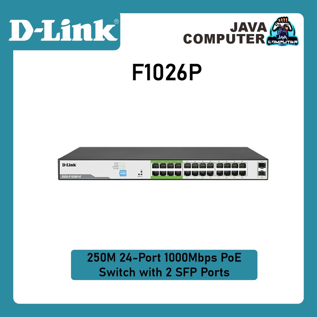 D-Link DGS-F1026P-E 250M 24 1000 Mbps PoE Switch with 2 SFP Ports