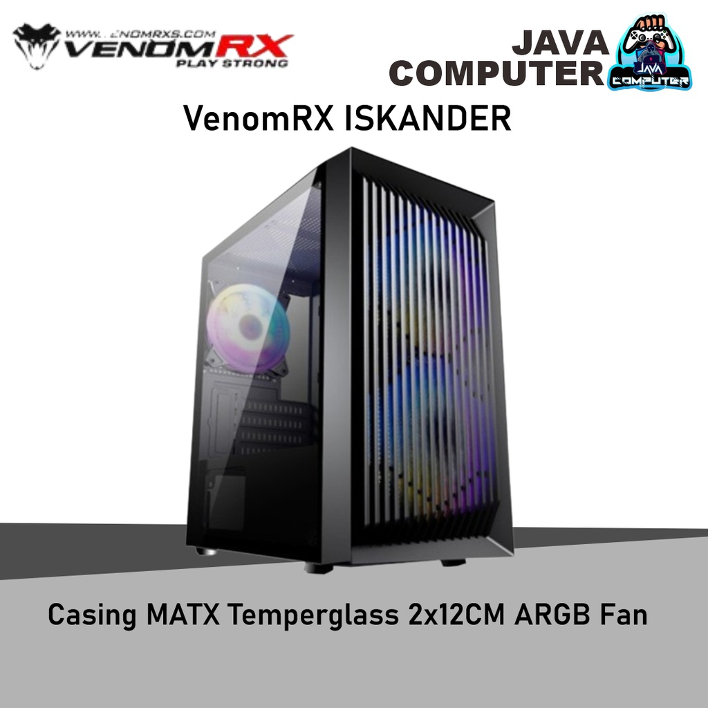 VenomRX ISKANDER Casing MATX Temperglass 2x12CM ARGB Fan