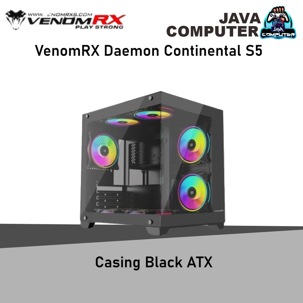 VenomRX Daemon Continental S5 Casing Black ATX