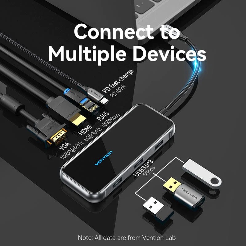 Vention USB-C 3.1 to HDMI VGA USB-A-3.0-3P RJ45 (TFKHB)