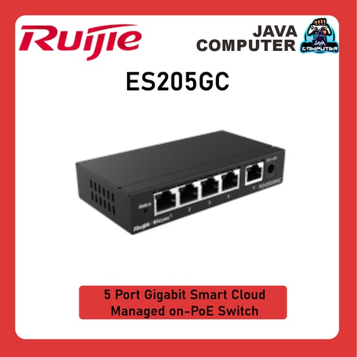 [NET-0395] Ruijie RG-ES205GC 5 Port Gigabit Smart Cloud Managed Non-PoE Switch