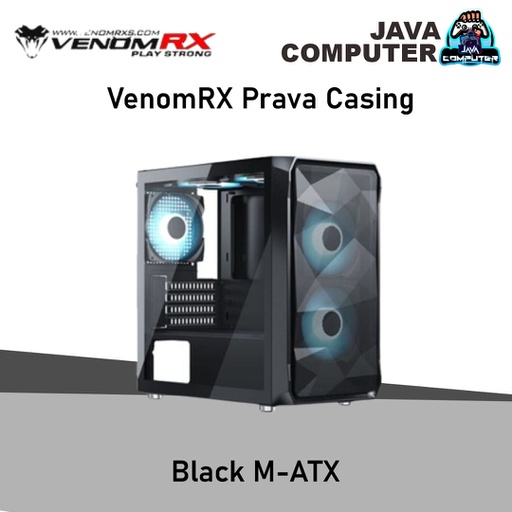 [CASE-0094] VenomRX Prava Casing Black M-ATX