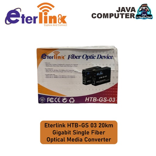[NET-0411] Eterlink HTB-GS 03 20km Gigabit Single Fiber Optical Media Converter