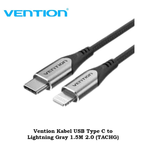[CBL-0323] Vention Kabel USB Type C to Lightning Gray 1.5M 2.0 (TACHG)