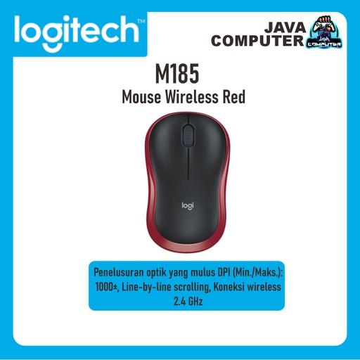 [KEYMO-0141] Logitech Mouse M185 Wireless Red