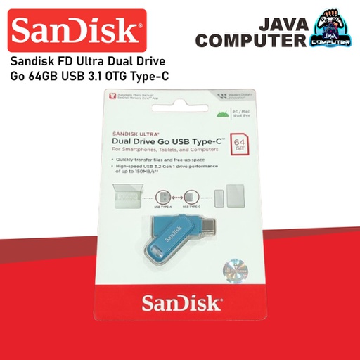 [FD-0083] Sandisk FD Ultra Dual Drive Go 64GB 150Mb/s USB 3.1 OTG Type-C