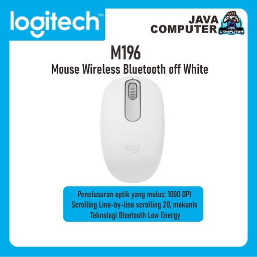 [KEYMO-0159] Logitech Mouse Bluetooth M196  Wireless Bluetooth Off White
