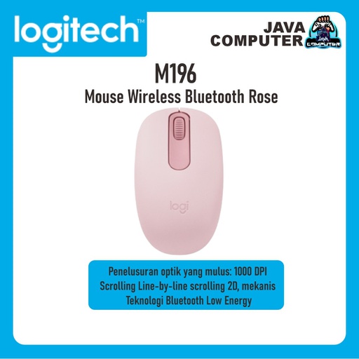 [KEYMO-0158] Logitech Mouse Bluetooth M196  Wireless Bluetooth Rose