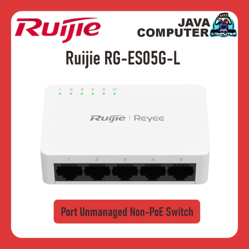 [NET-0515] Ruijie RG-ES05G-L 5 Port Unmanaged Non-PoE Switch