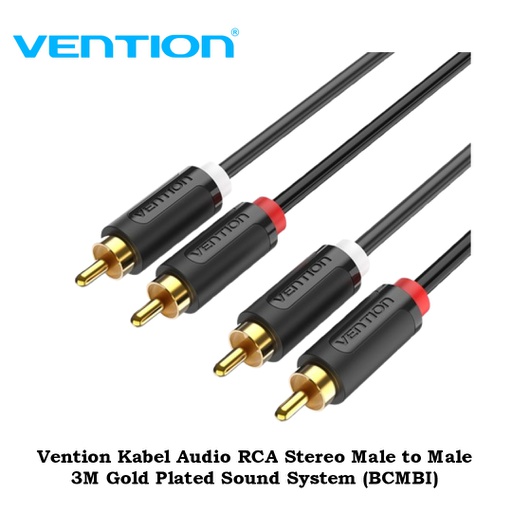 [CBL-0432] Vention Kabel Audio RCA Stereo Male to Male 3M Gold Plated Sound System (BCMBI)