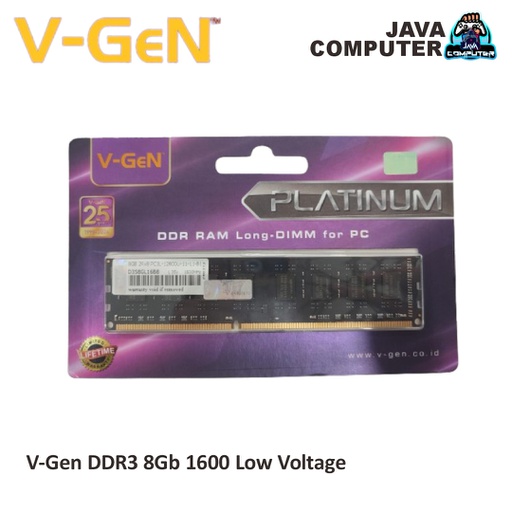 [RAM-0110] V-Gen DDR3 8Gb 1600 Low Voltage