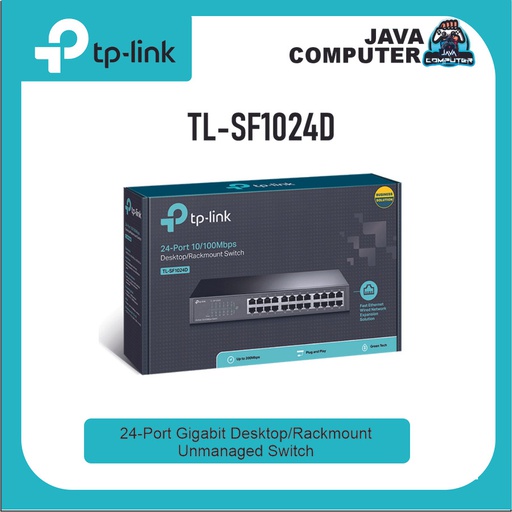 [NET-0142] TP-Link TL-SF1024D Switch 24 Port 13-inch Rack-mountable Steel Case