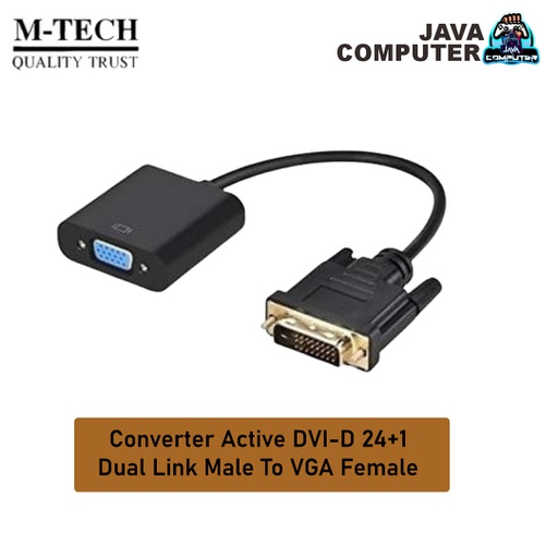 [ACC-0192] Converter Active DVI-D 24+1 Dual Link Male To VGA Female