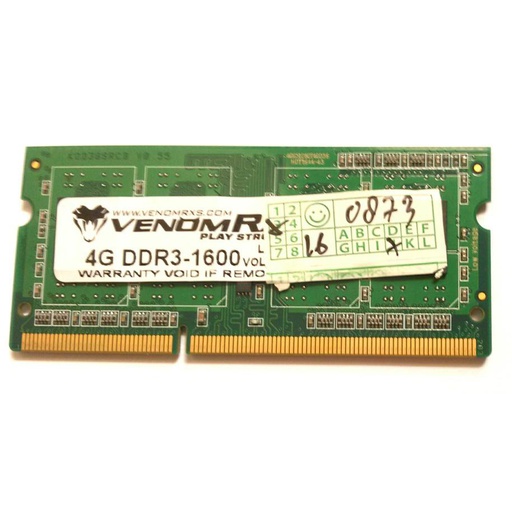 [SODIM-0043] Venom SODIM DDR3 4GB 1600 Low Voltage