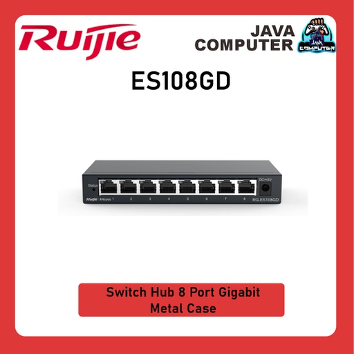 [NET-0358] Ruijie RG-ES108GD Switch Hub 8 Port Gigabit Metal Case