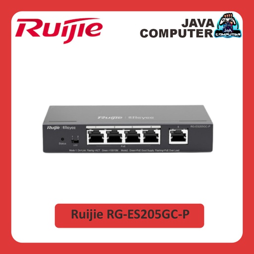 [NET-0365] Ruijie RG-ES205GC-P Gigabit Smart Cloud Mananged PoE Switch